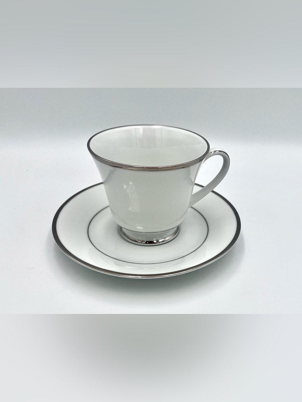 Noritake Spectrum 2983 Fine China Teacup & Saucer Set with Platinum Trim
